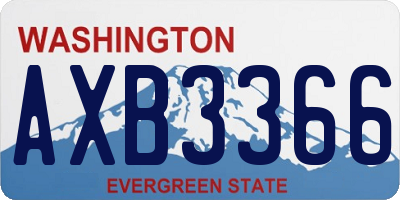 WA license plate AXB3366