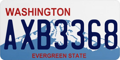 WA license plate AXB3368