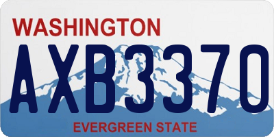 WA license plate AXB3370