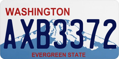 WA license plate AXB3372