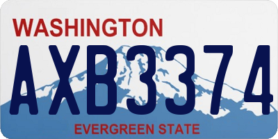 WA license plate AXB3374