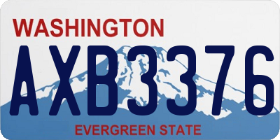 WA license plate AXB3376