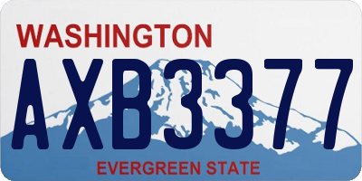 WA license plate AXB3377