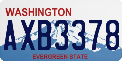 WA license plate AXB3378