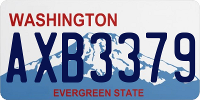 WA license plate AXB3379