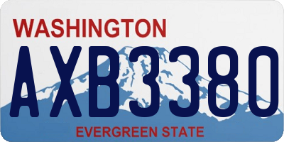WA license plate AXB3380