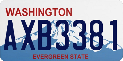 WA license plate AXB3381