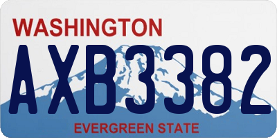 WA license plate AXB3382