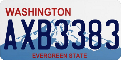WA license plate AXB3383