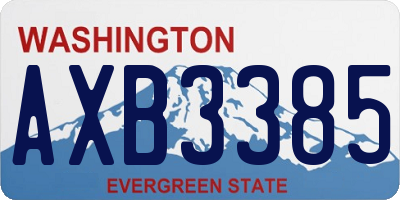 WA license plate AXB3385