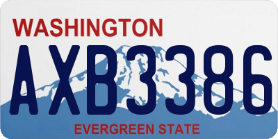 WA license plate AXB3386