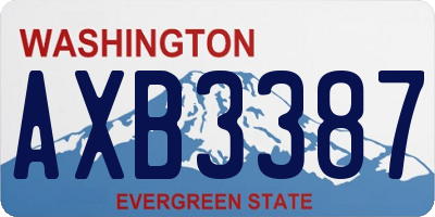 WA license plate AXB3387