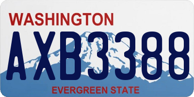 WA license plate AXB3388