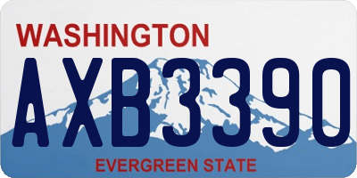WA license plate AXB3390