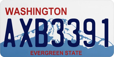 WA license plate AXB3391