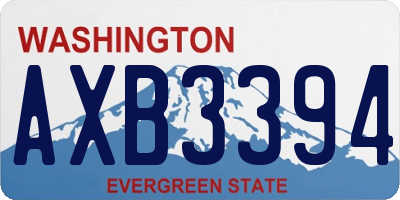 WA license plate AXB3394