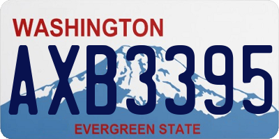 WA license plate AXB3395
