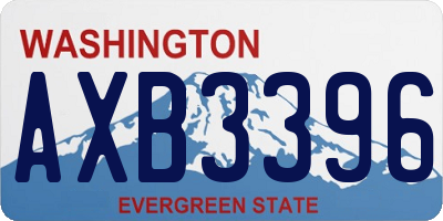 WA license plate AXB3396