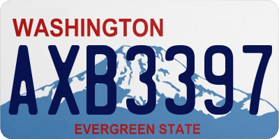 WA license plate AXB3397