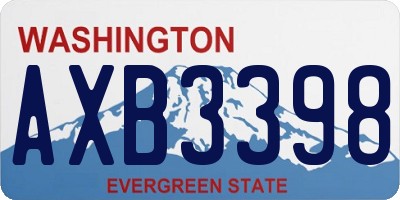 WA license plate AXB3398