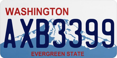WA license plate AXB3399