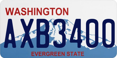 WA license plate AXB3400