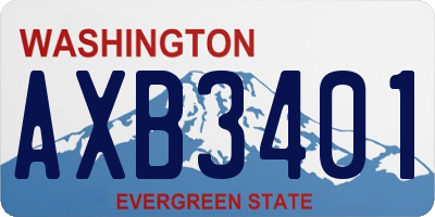 WA license plate AXB3401