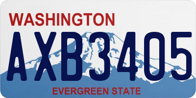 WA license plate AXB3405