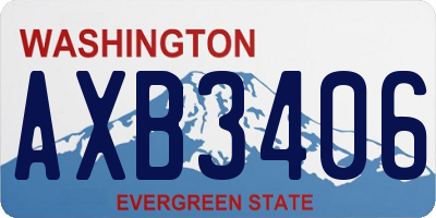 WA license plate AXB3406