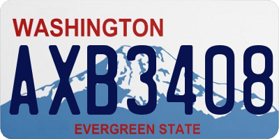 WA license plate AXB3408