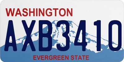 WA license plate AXB3410