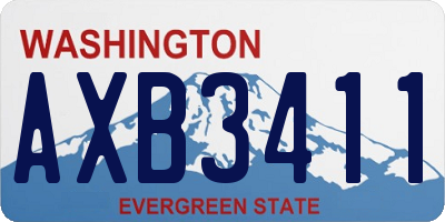WA license plate AXB3411