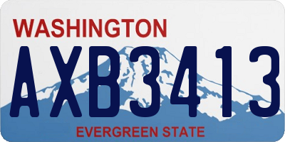 WA license plate AXB3413