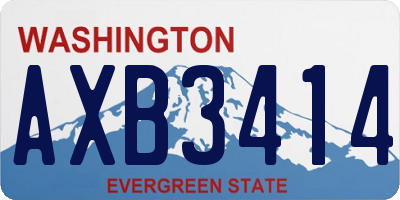 WA license plate AXB3414
