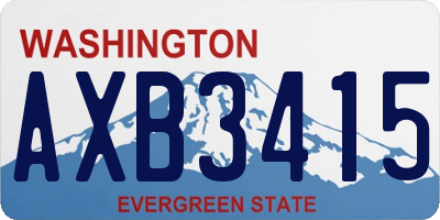 WA license plate AXB3415