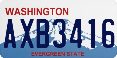 WA license plate AXB3416