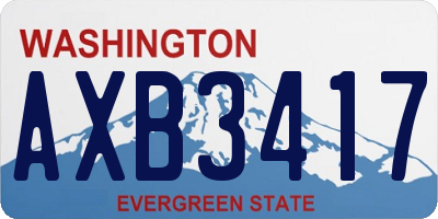 WA license plate AXB3417