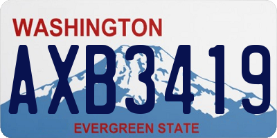 WA license plate AXB3419