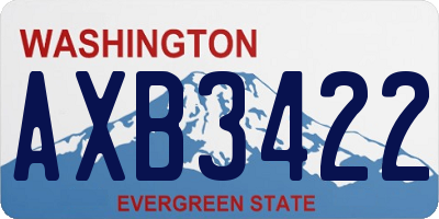WA license plate AXB3422