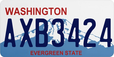 WA license plate AXB3424