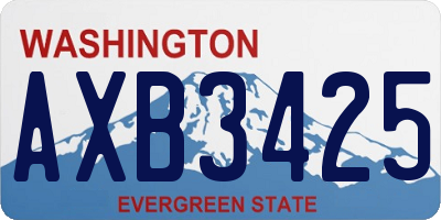WA license plate AXB3425