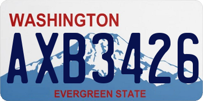 WA license plate AXB3426