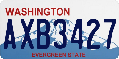 WA license plate AXB3427