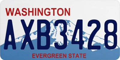 WA license plate AXB3428