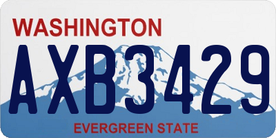 WA license plate AXB3429