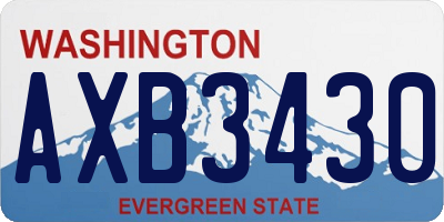 WA license plate AXB3430