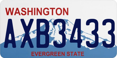 WA license plate AXB3433