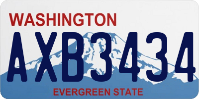 WA license plate AXB3434
