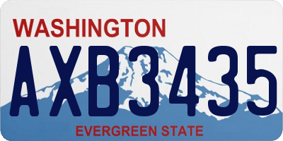 WA license plate AXB3435
