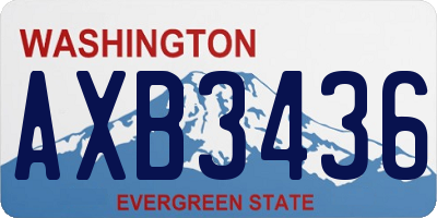 WA license plate AXB3436